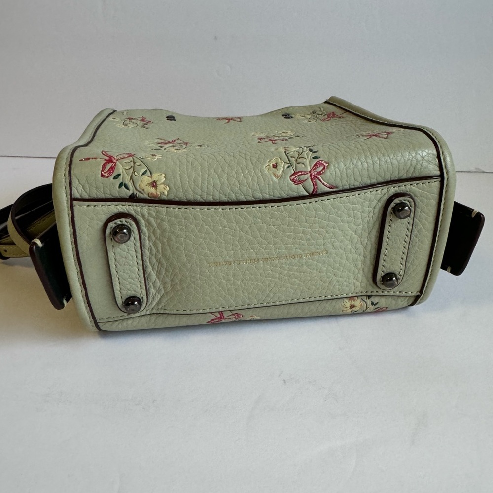 Coach Rogue 17 Bag 1941 With Floral Bow Print Light Green‎ Pink Mini Crossbody - Picture 6 of 15